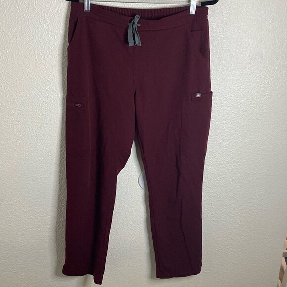 FIGS- High Waisted Yola Skinny Pants- Burgundy color-scrub pants- Size MP - Picture 1 of 12